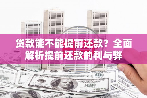 百色贷款能不能提前还款？全面解析提前还款的利与弊