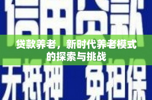 百色贷款养老，新时代养老模式的探索与挑战