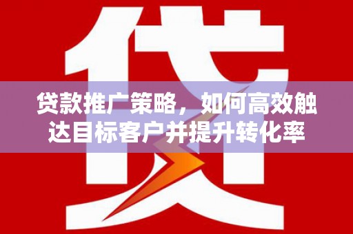 百色贷款推广策略，如何高效触达目标客户并提升转化率