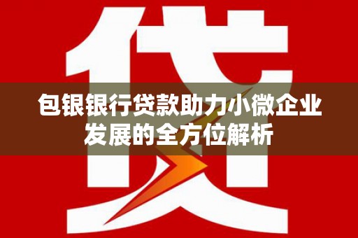 百色包银银行贷款助力小微企业发展的全方位解析