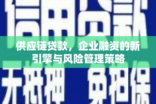 百色供应链贷款，企业融资的新引擎与风险管理策略