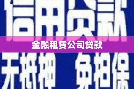 百色金融租赁公司贷款