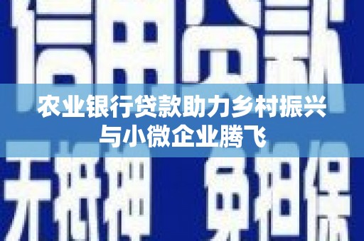 百色农业银行贷款助力乡村振兴与小微企业腾飞